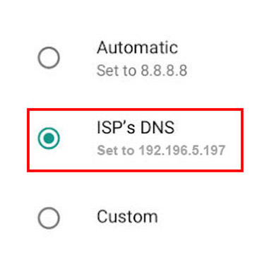 ISP's DNS option