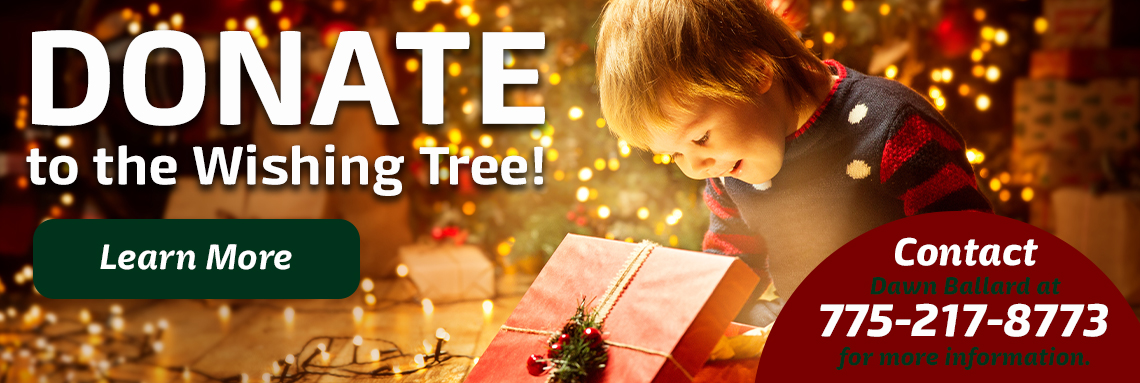 Donate to the wishing tree banner.