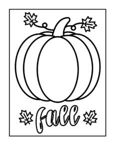 pumpkin coloring sheet with words fall