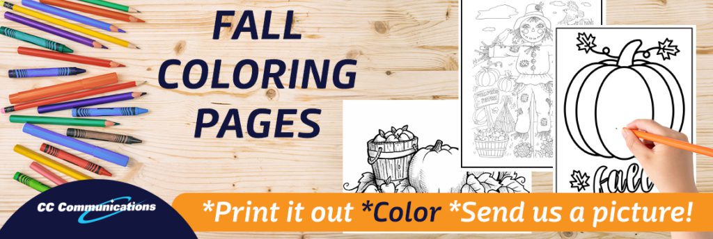 Fall coloring pages for kids banner