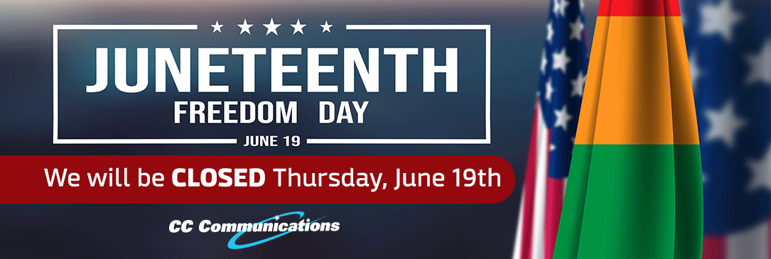 We will be closed Thursday, June 19th.